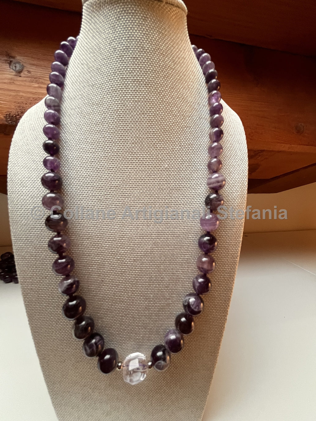 Collana con pietre dure di Ametista floreale di alta qualità
