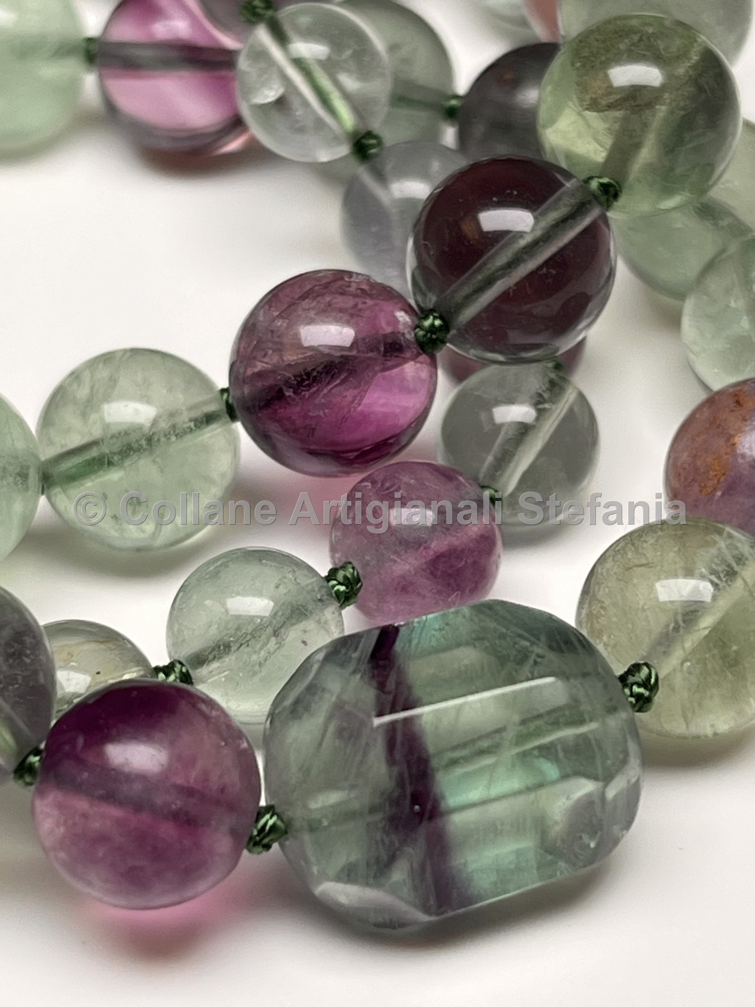 Collana con pietre dure di Fluorite naturale
