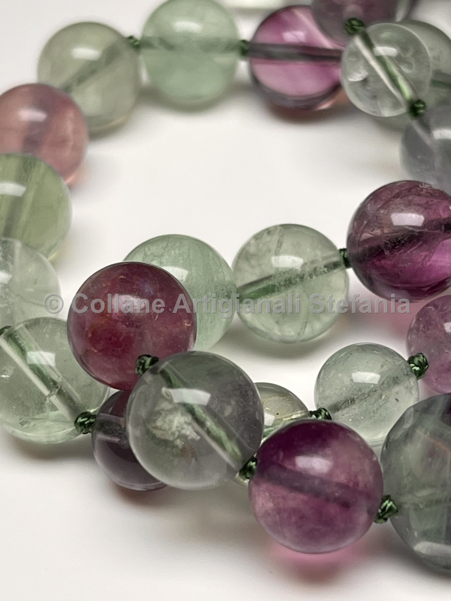 Collana con pietre dure di Fluorite naturale
