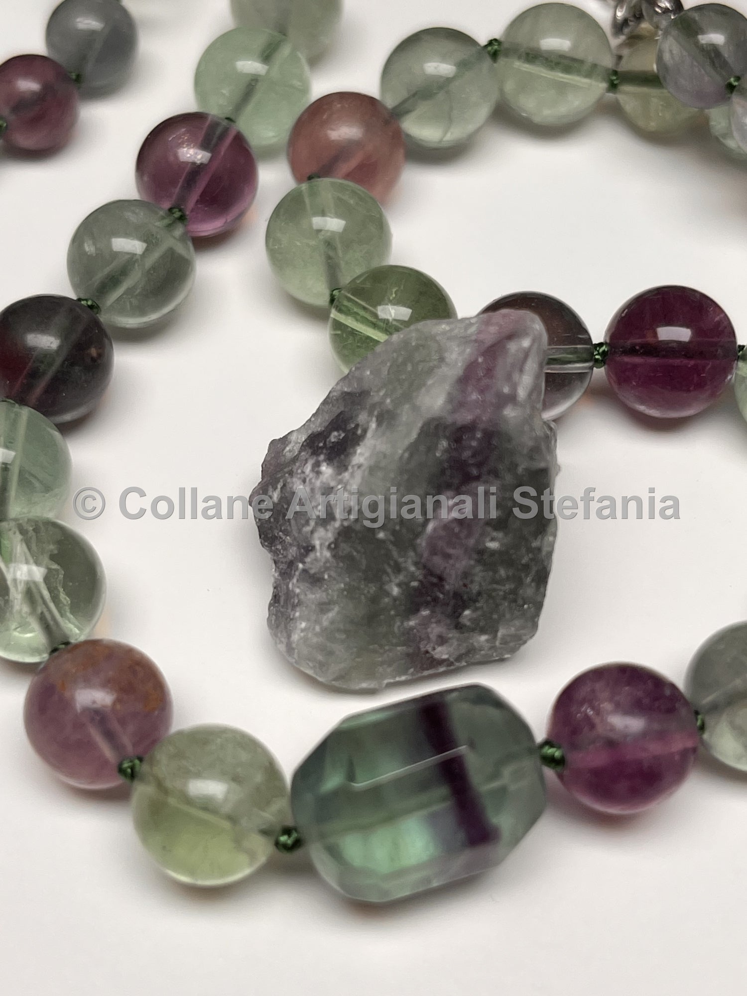 Collana con pietre dure di Fluorite naturale
