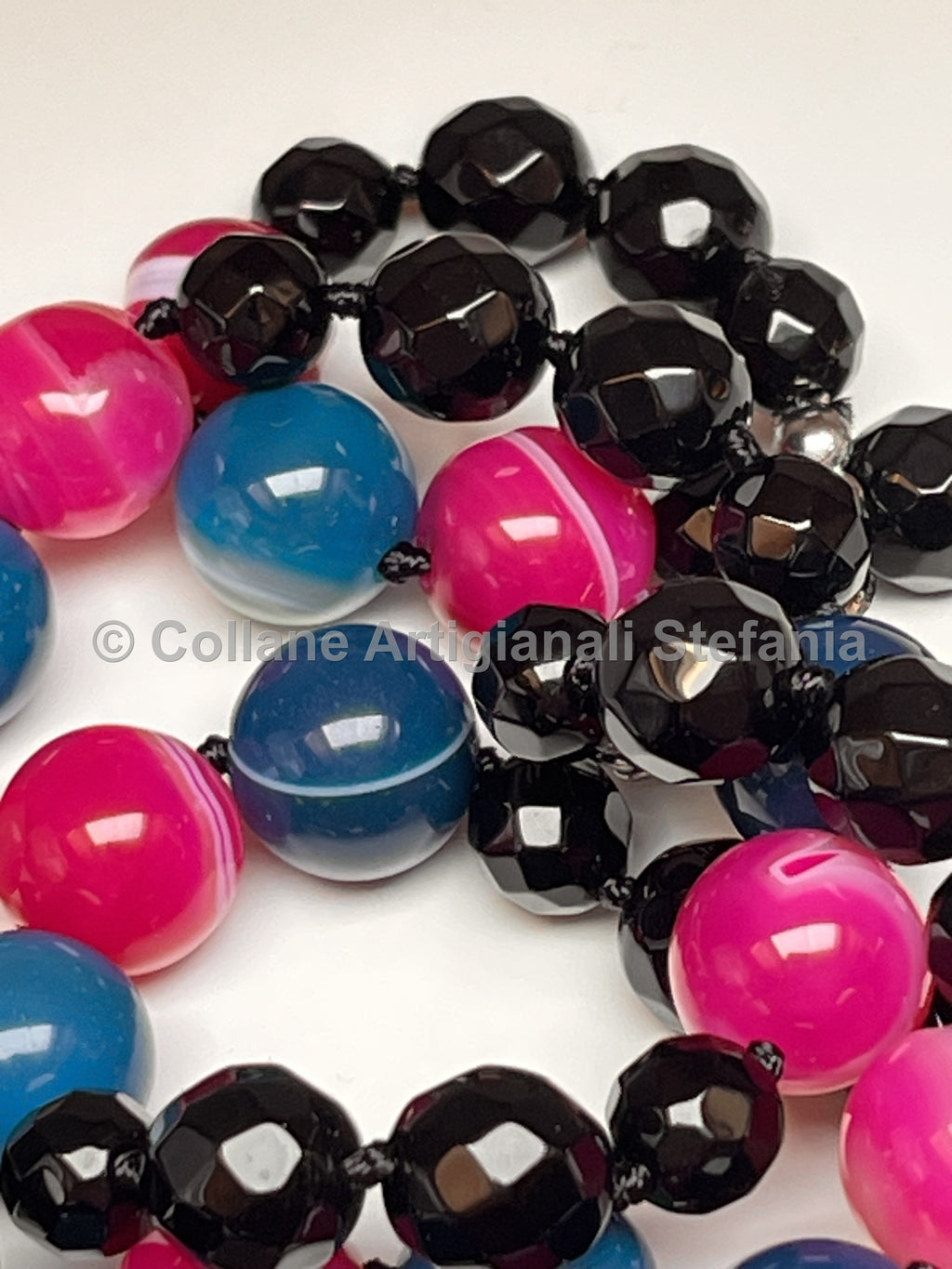 Collana con pietre dure di Onice e Agata colorata