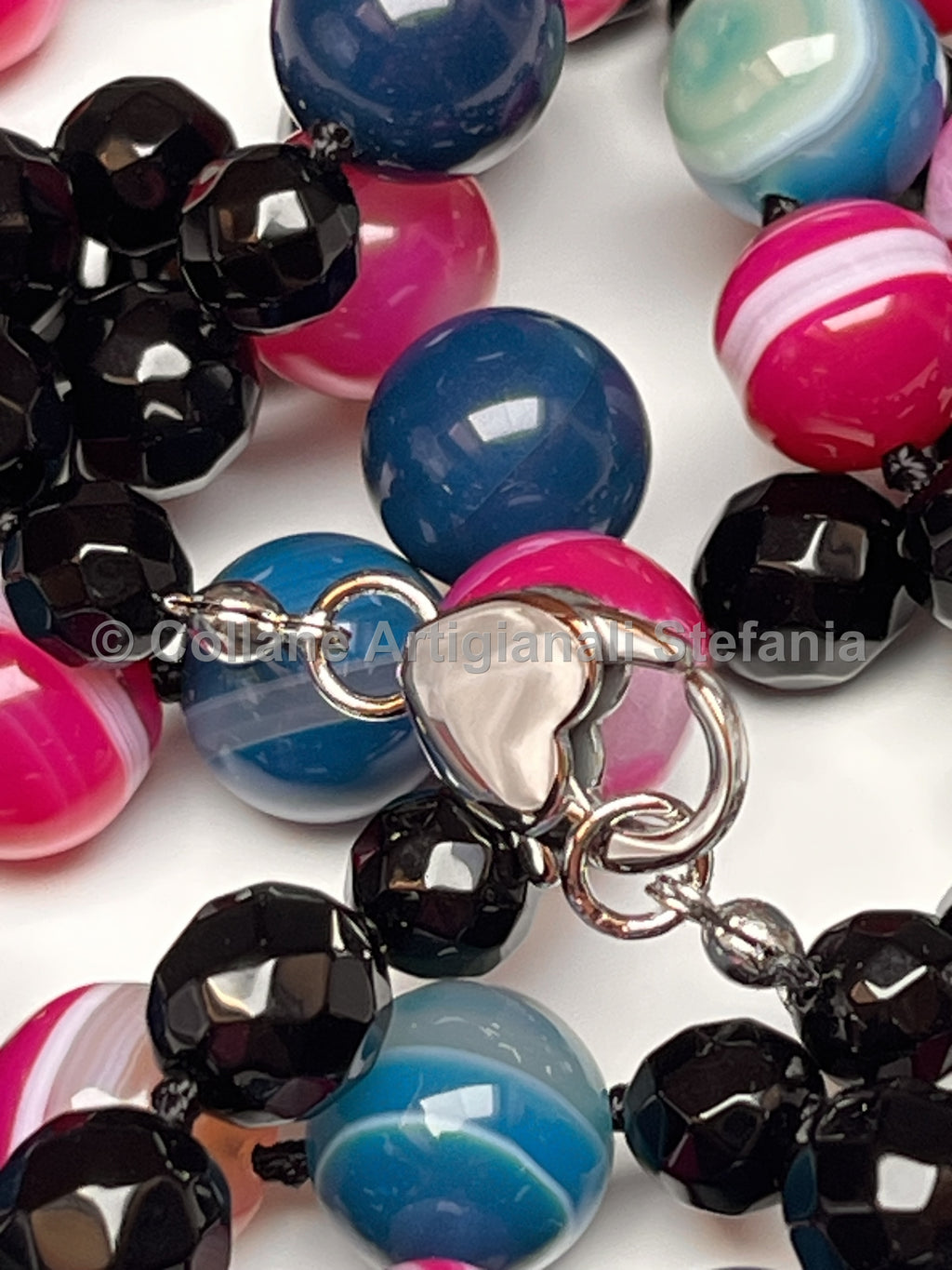 Collana con pietre dure di Onice e Agata colorata