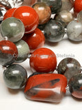 Collana con pietre dure di Diaspro rosso e sanguigno.