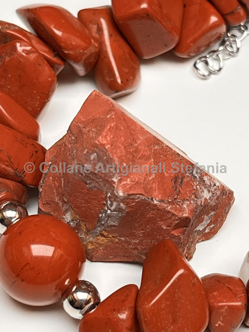 Braccialetto con pietre dure di Diaspro rosso
