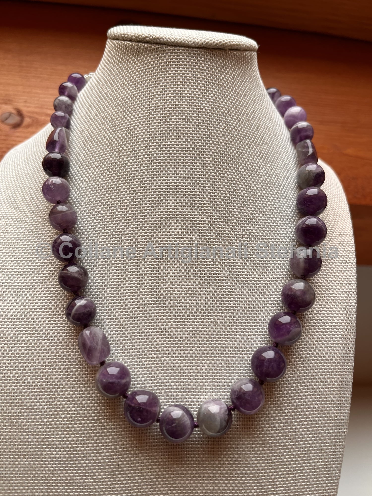 Collana con pietre dure di Ametista Chevron di ottima qualità
