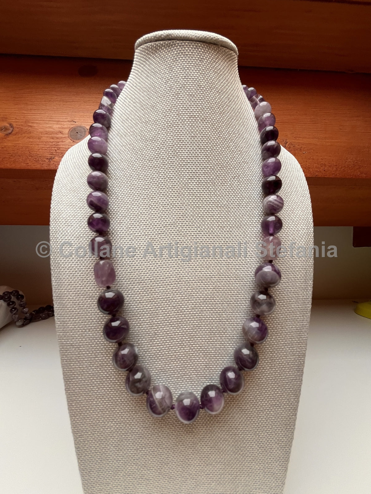 Collana con pietre dure di Ametista Chevron di ottima qualità