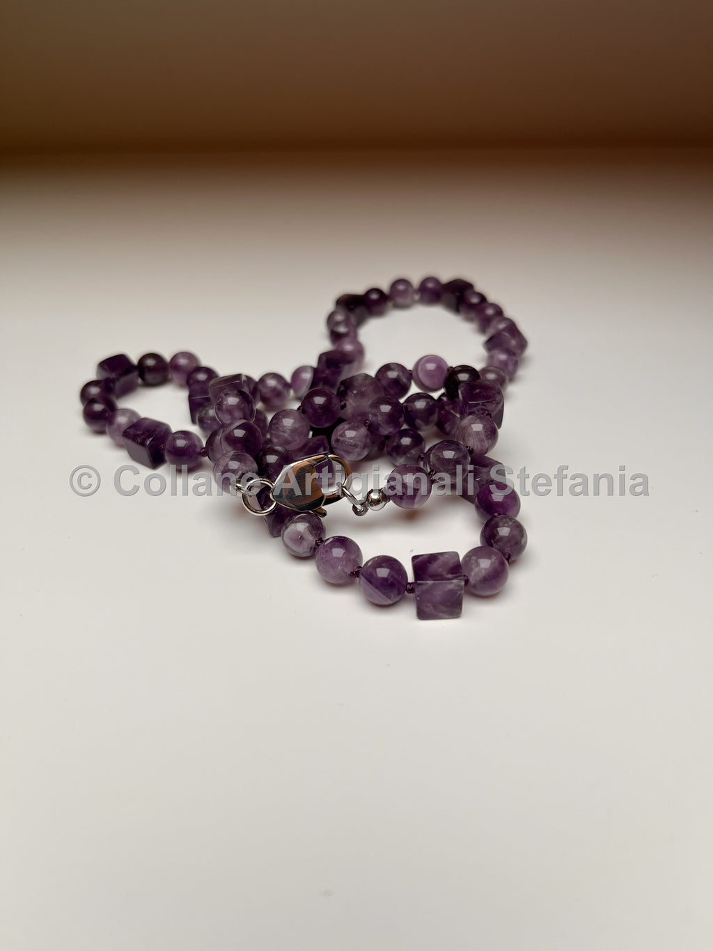Collana con pietre dure di Ametista Chevron