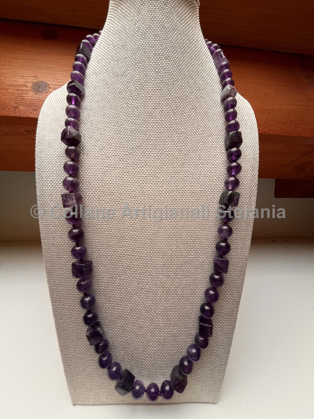 Collana con pietre dure di Ametista Chevron