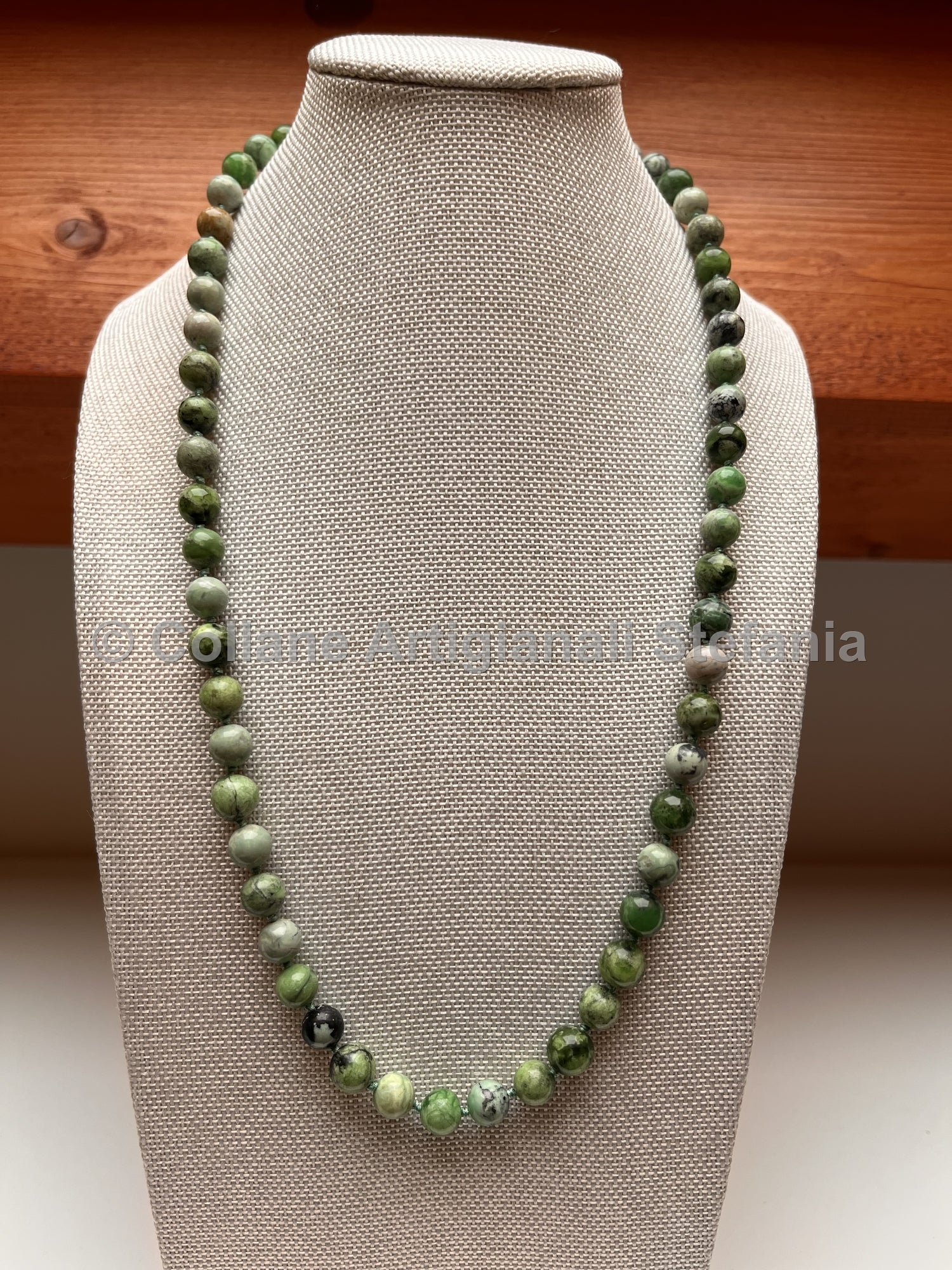 Collana artigianale con Variscite di alta qualità