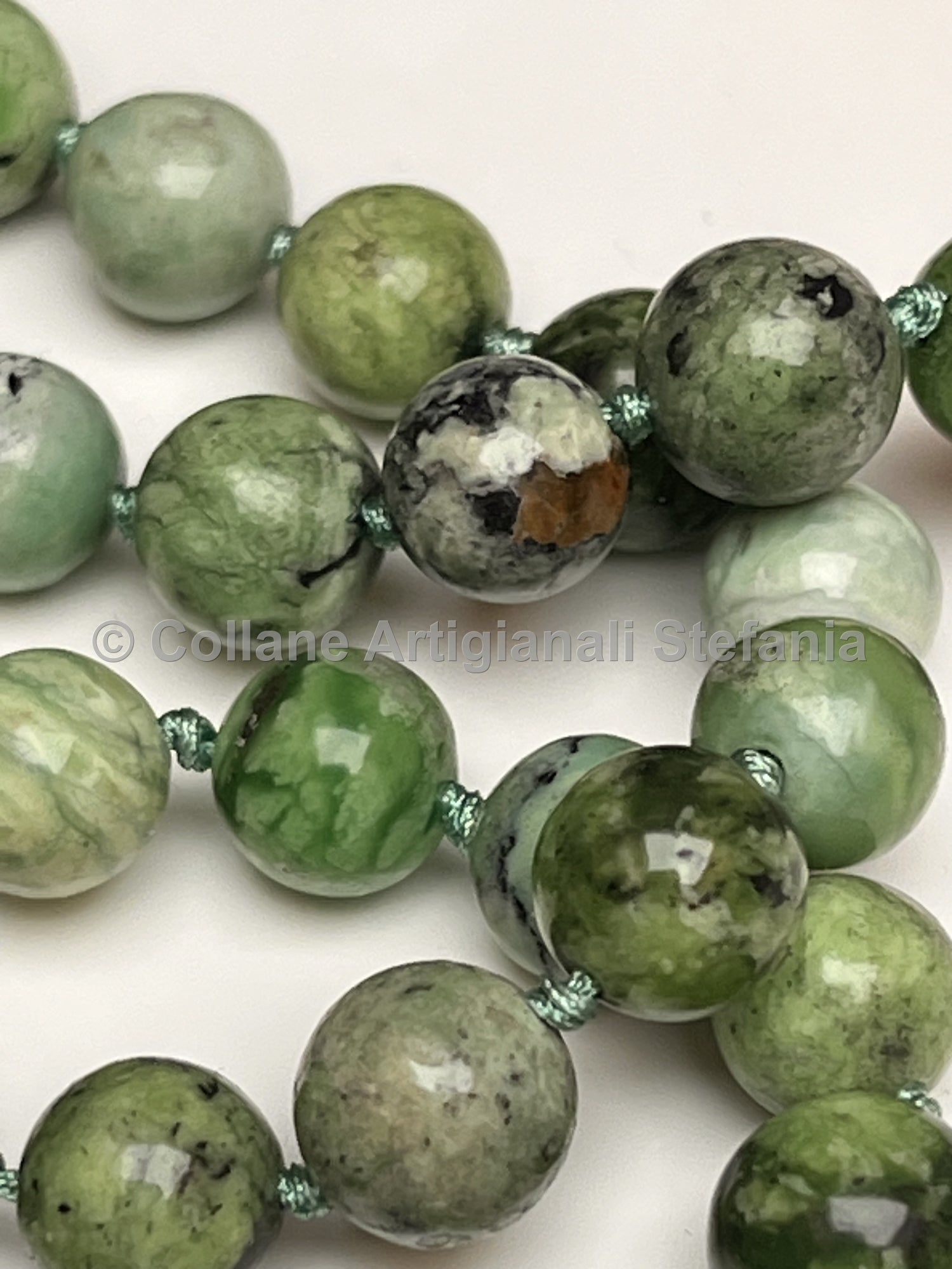Collana artigianale con Variscite di alta qualità
