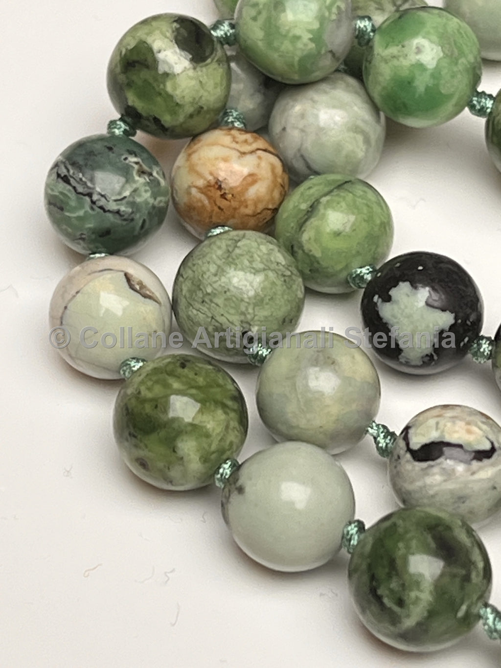 Collana artigianale con Variscite di alta qualità