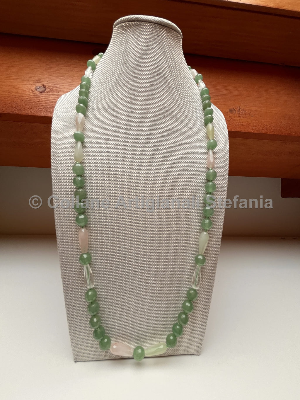 Collana artigianale con Avventurina e Quarzo