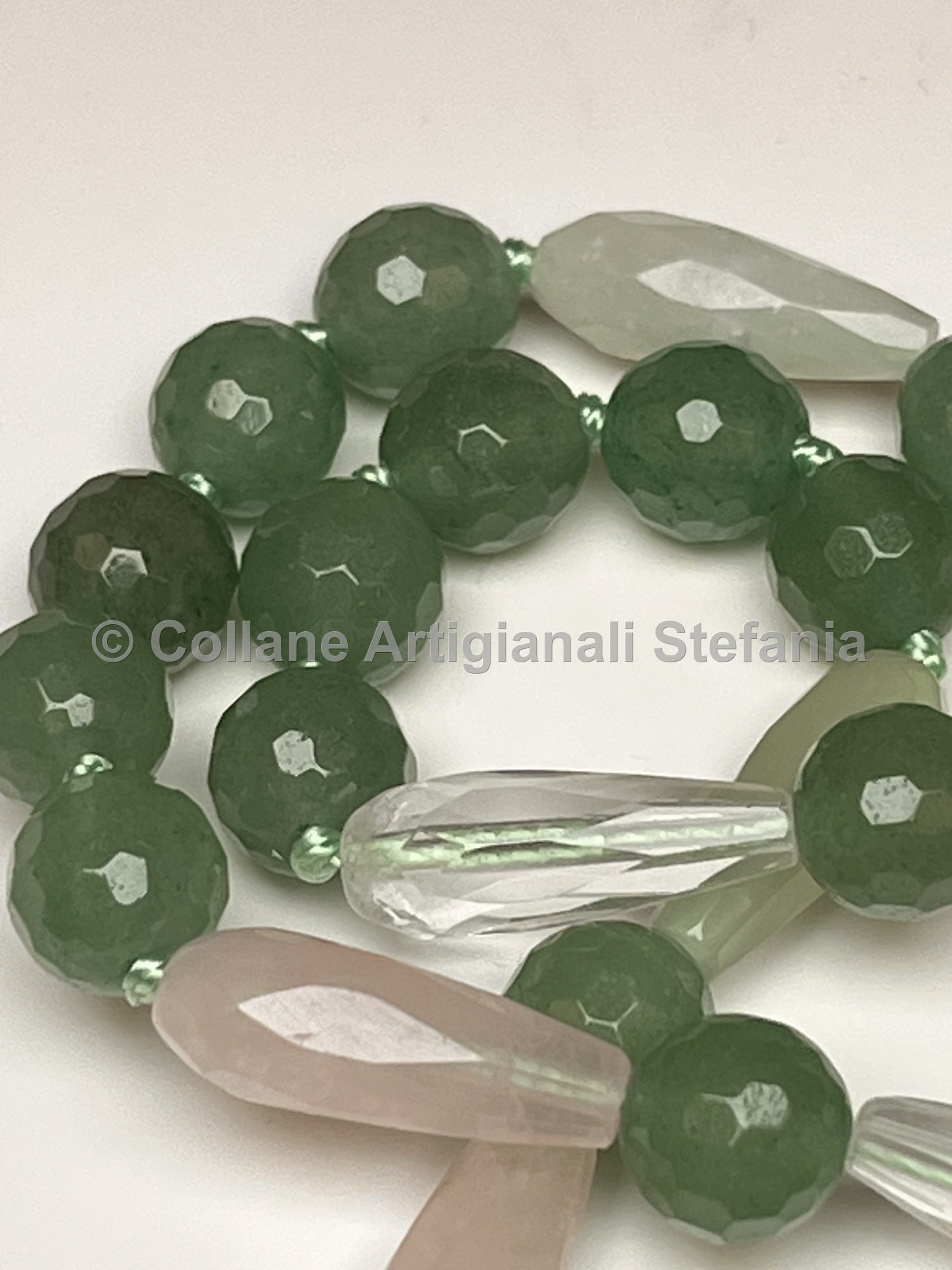 Collana artigianale con Avventurina e Quarzo