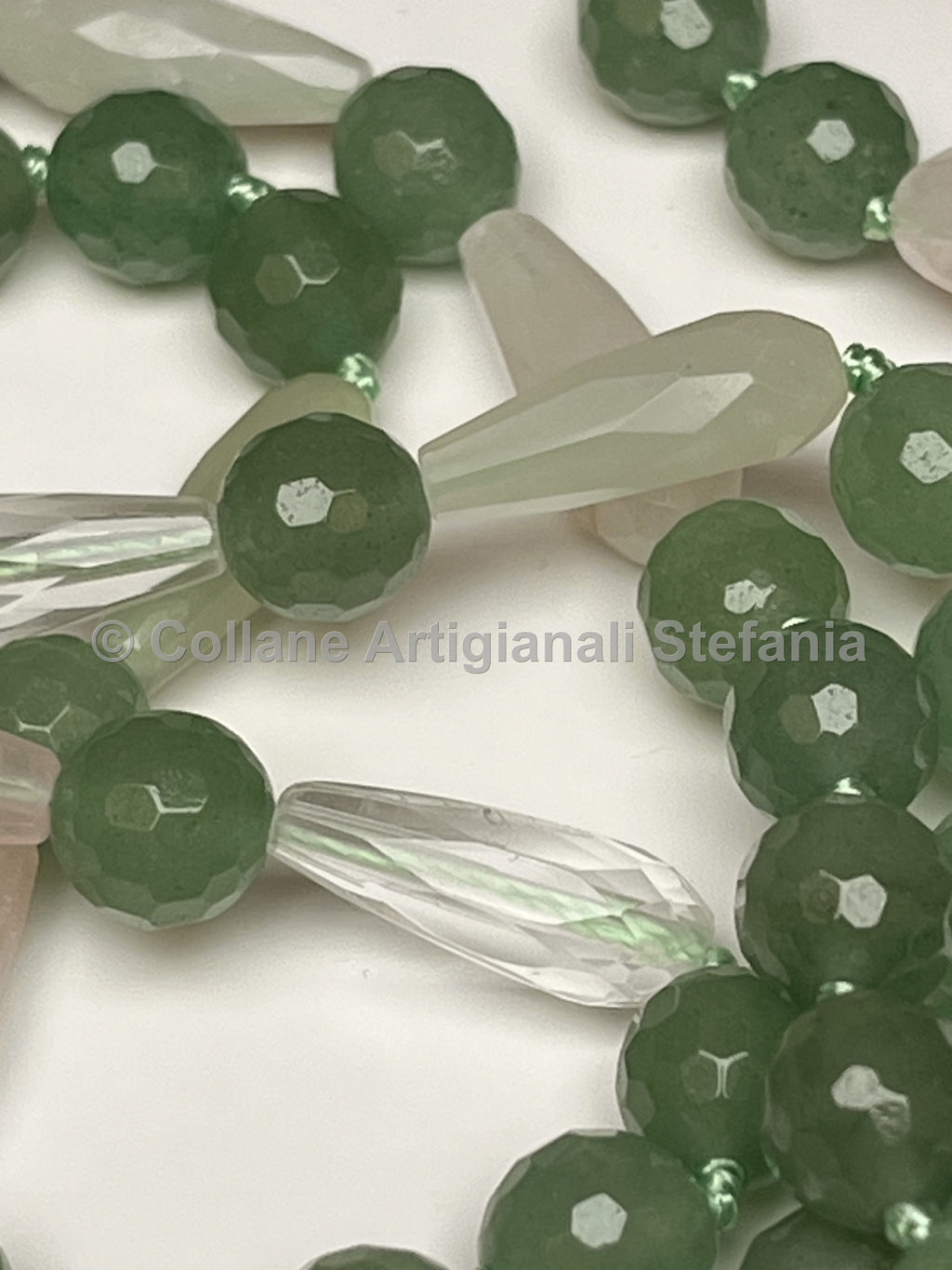 Collana artigianale con Avventurina e Quarzo