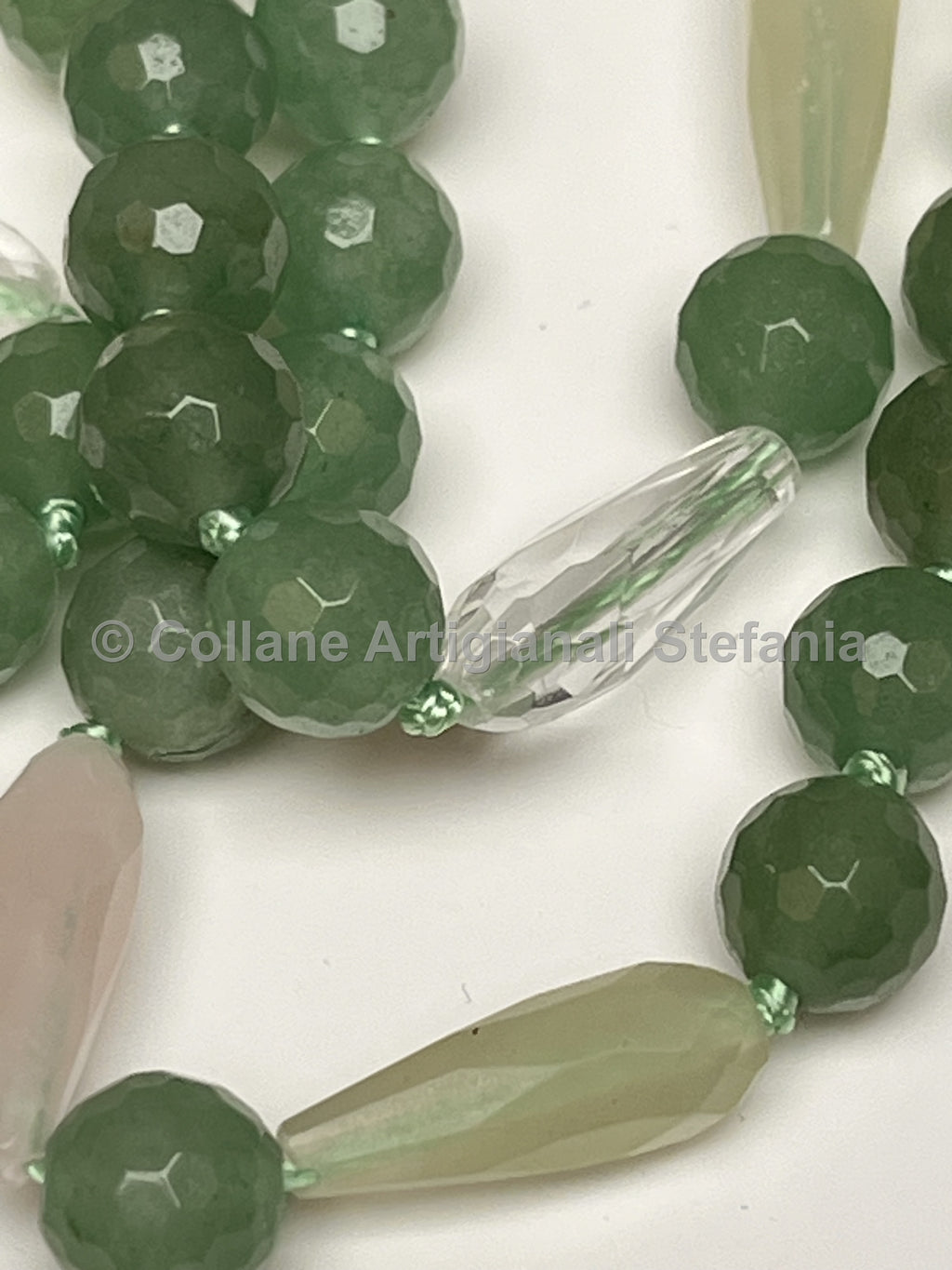 Collana artigianale con Avventurina e Quarzo
