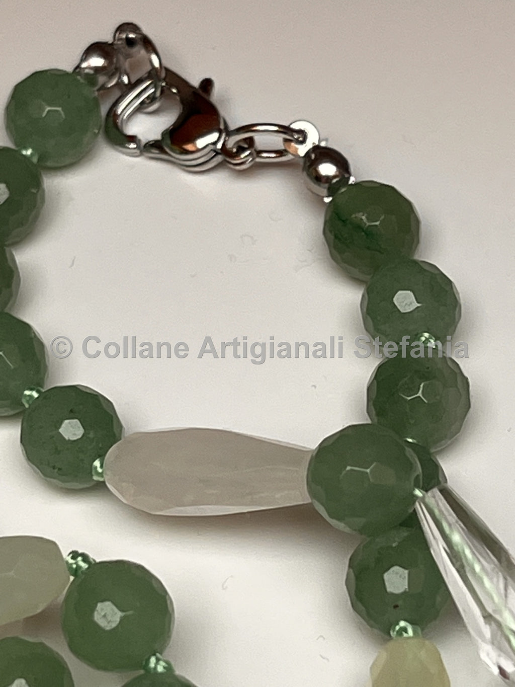 Collana artigianale con Avventurina e Quarzo