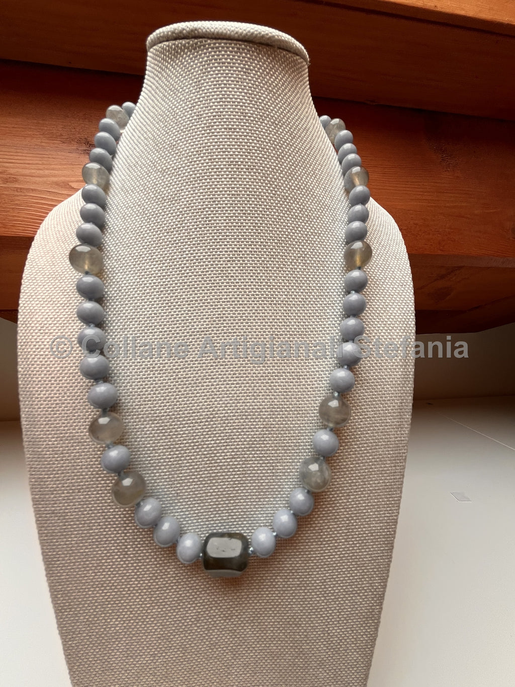 Collana artigianale con Angelite e Labradorite