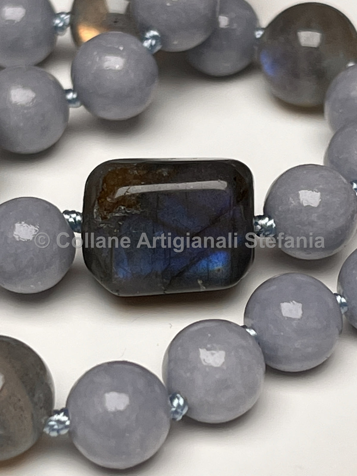 Collana artigianale con Angelite e Labradorite
