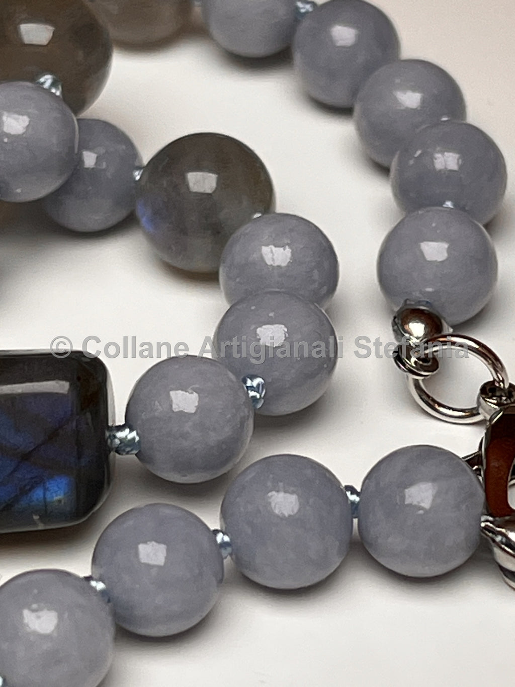 Collana artigianale con Angelite e Labradorite