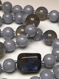 Collana artigianale con Angelite e Labradorite