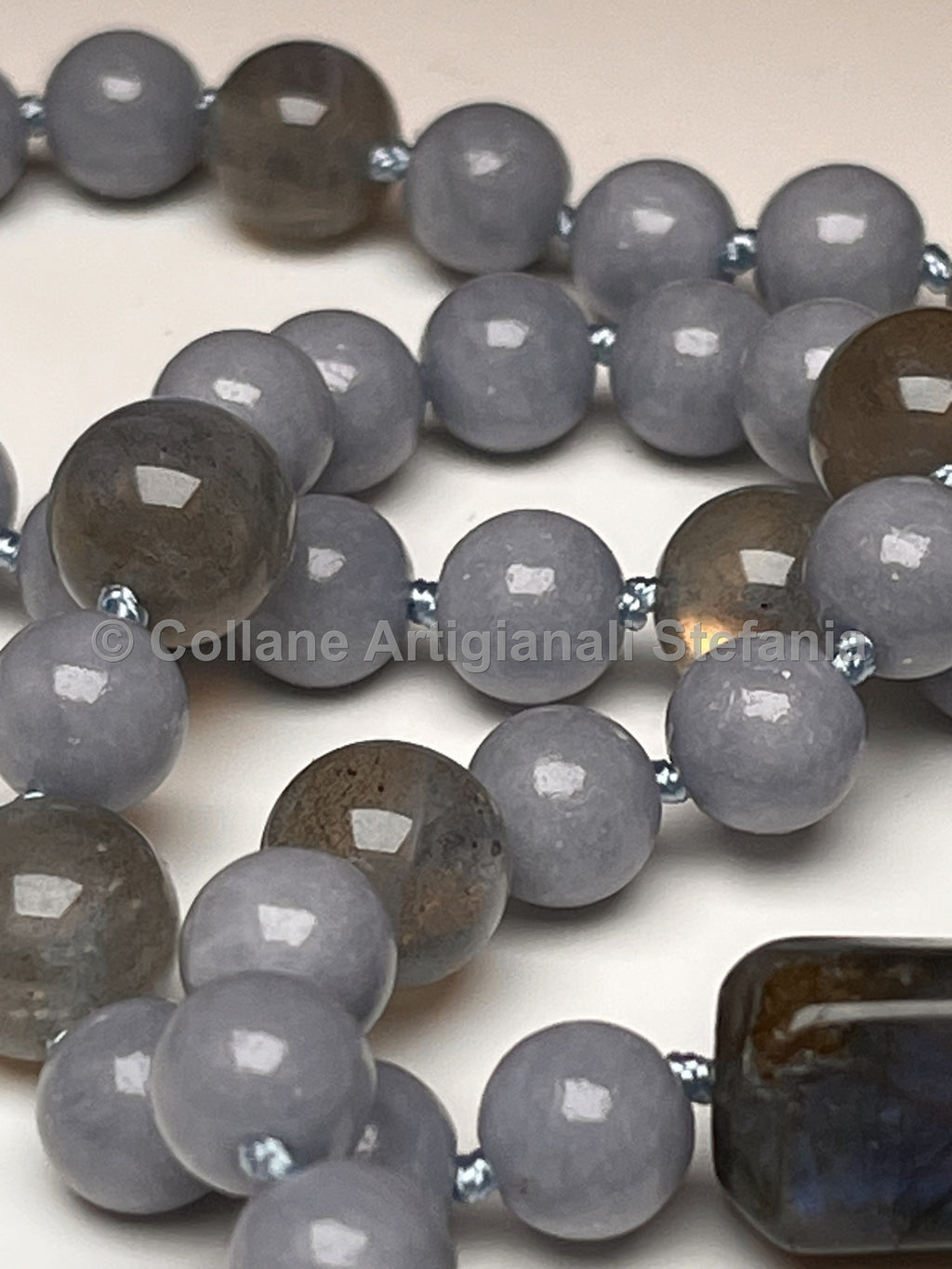 Collana artigianale con Angelite e Labradorite