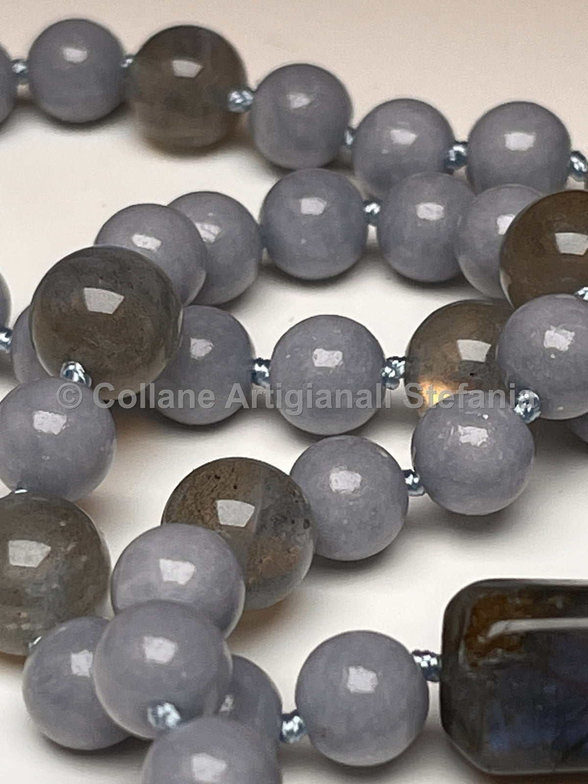 Collana artigianale con Angelite e Labradorite