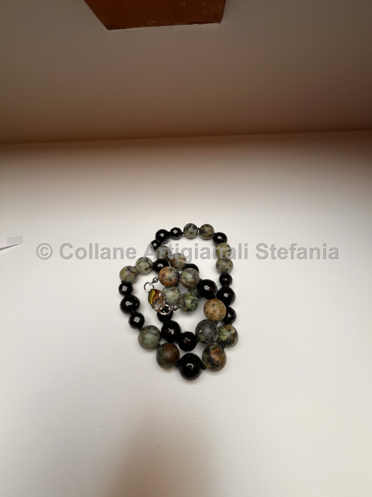 Collana artigianale in Onice nero e Turchese africano