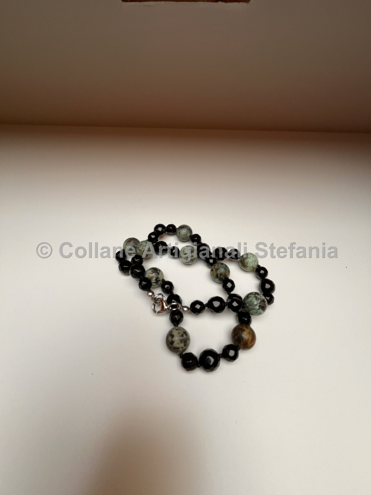 Collana artigianale con Onice nero e Turchese africano