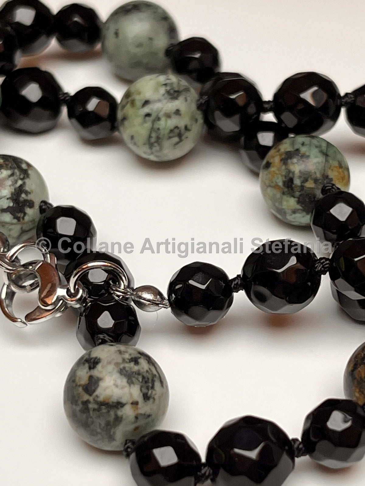 Collana artigianale con Onice nero e Turchese africano