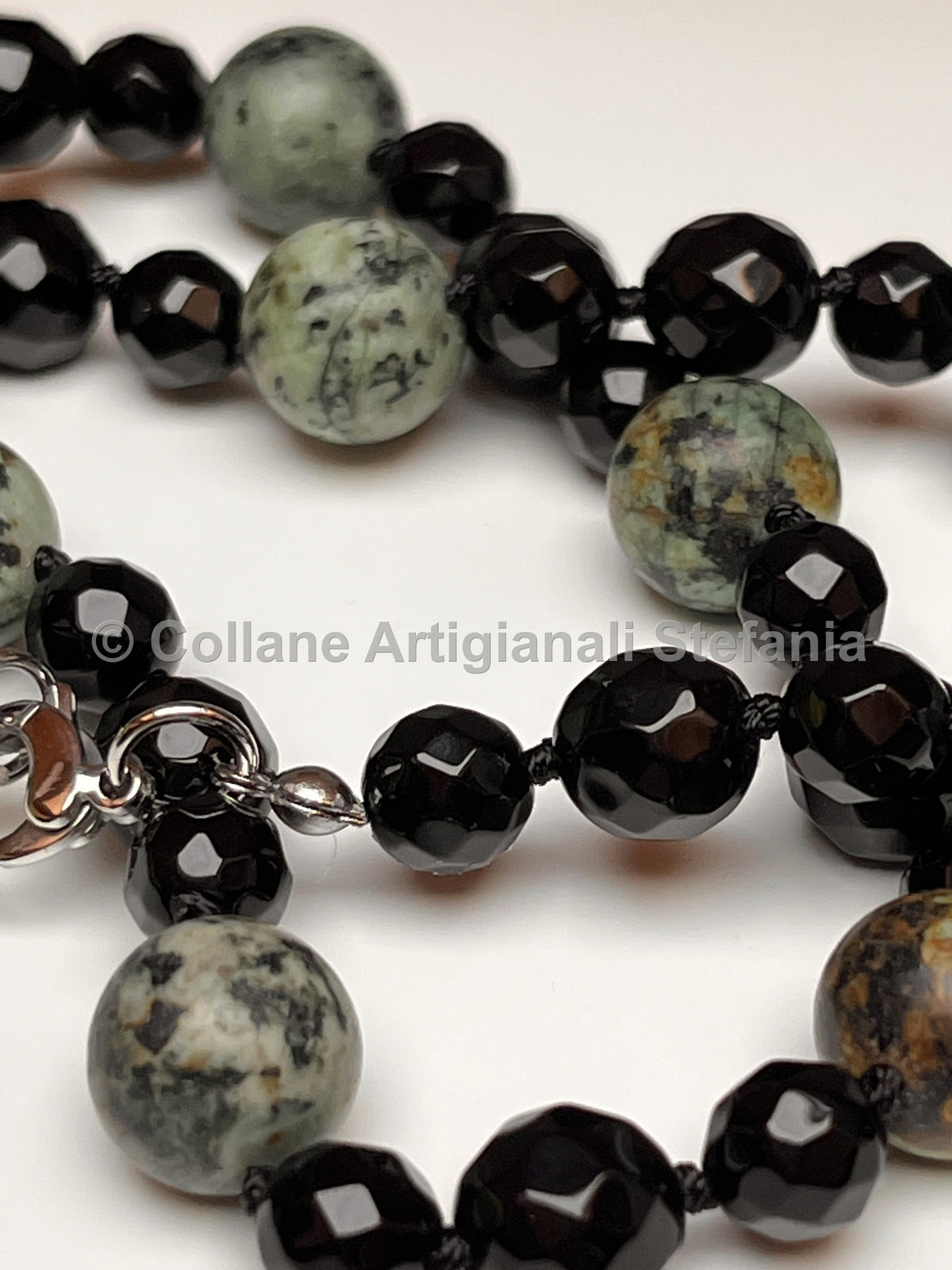 Collana artigianale con Onice nero e Turchese africano