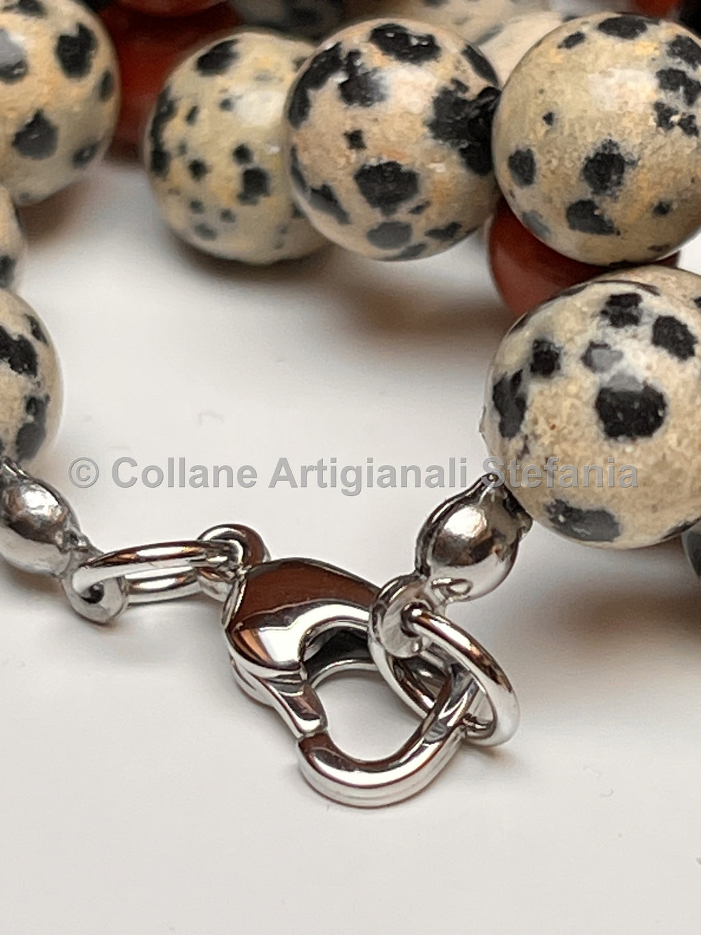 Collana con Diaspro Dalmata, Diaspro rosso e Onice nero