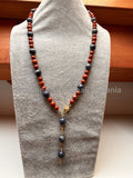 Collana Diaspro rosso e Diaspro blu, regolabile e indossabile in due modi
