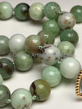 Collana artigianale in crisoprasio di ottima qualità, perle da 10 mm