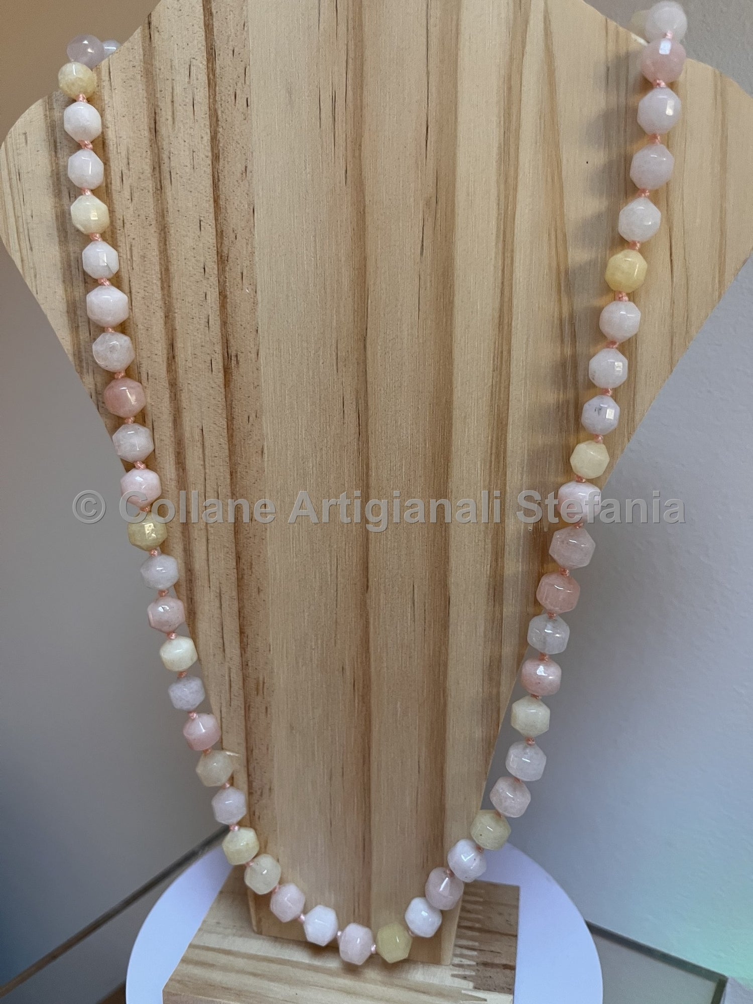 Collana con pietre dure di Morganite di ottima qualità