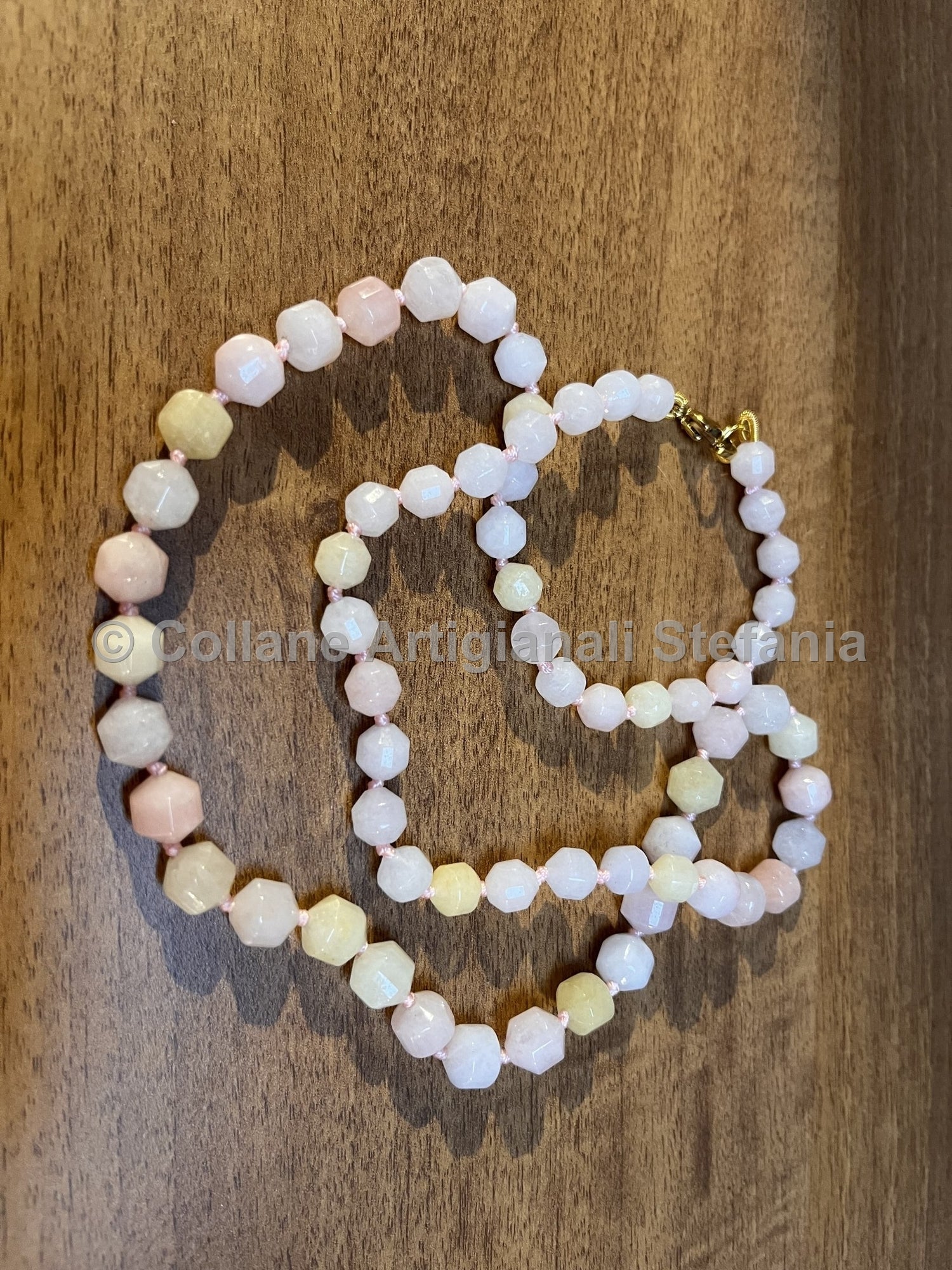 Collana con pietre dure di Morganite di ottima qualità