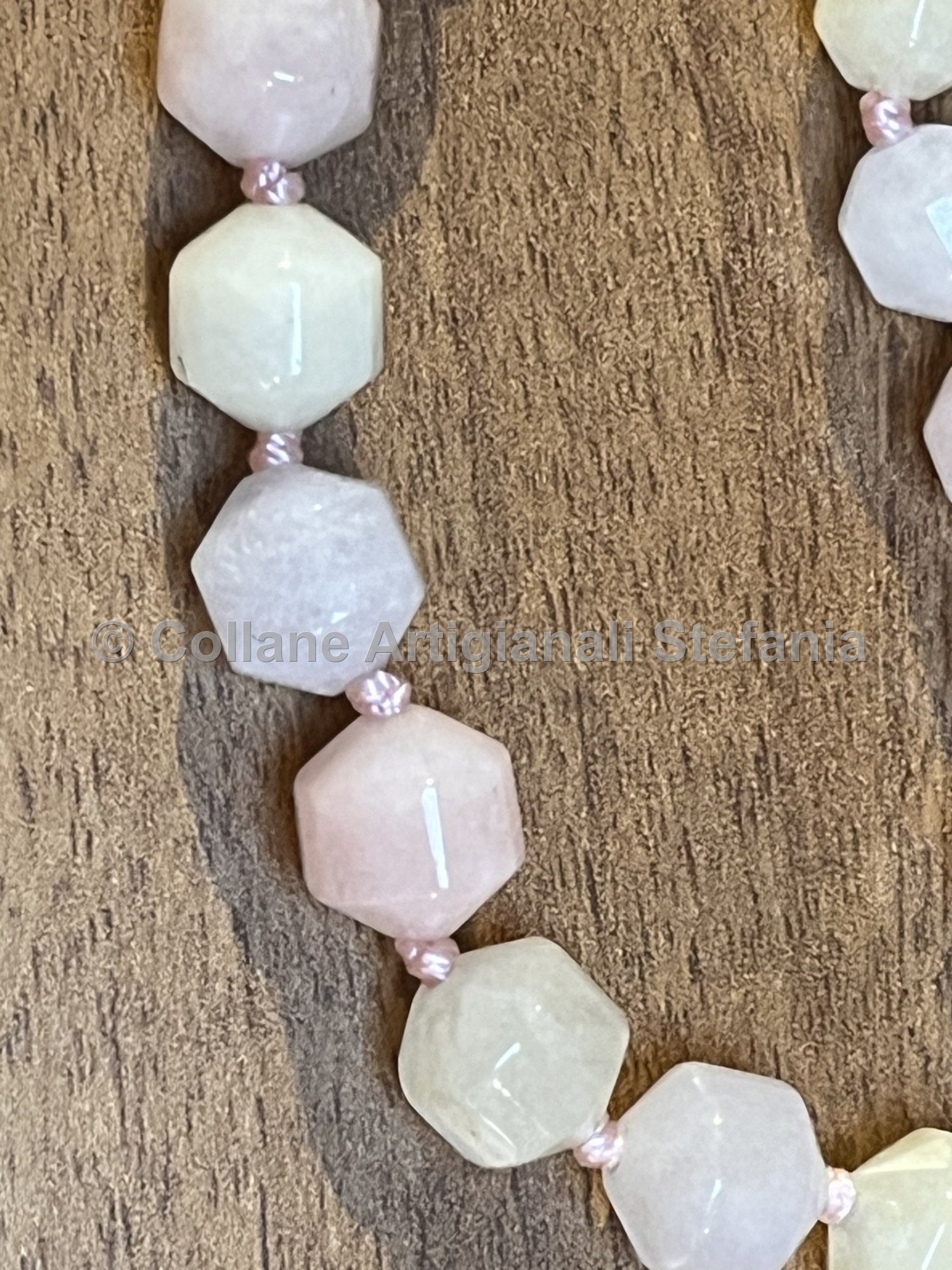 Collana con pietre dure di Morganite di ottima qualità