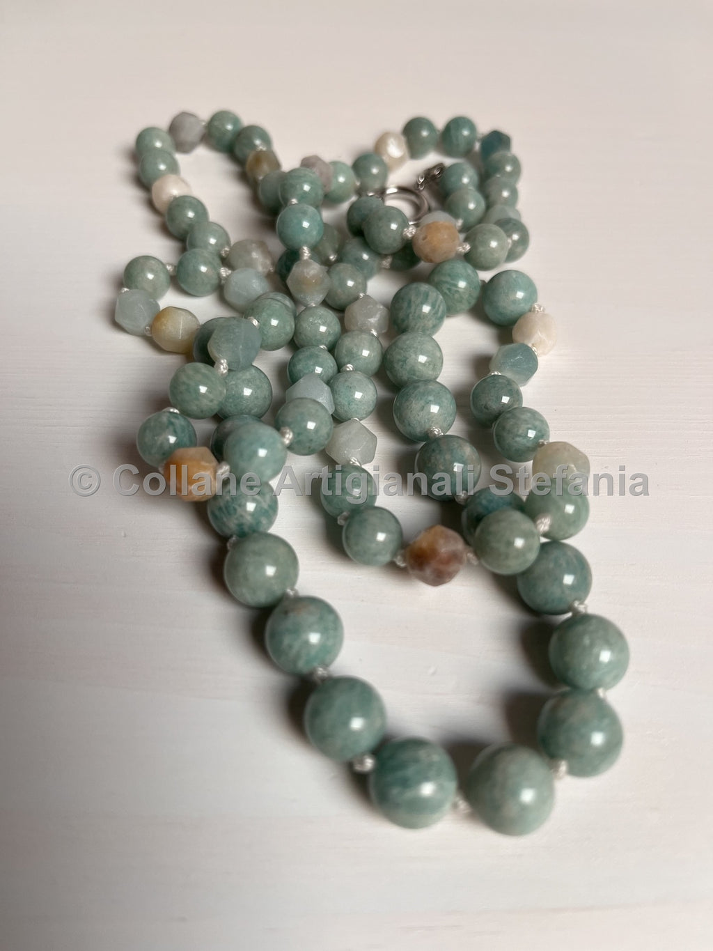 Collana con pietre dure di Amazzonite di qualità