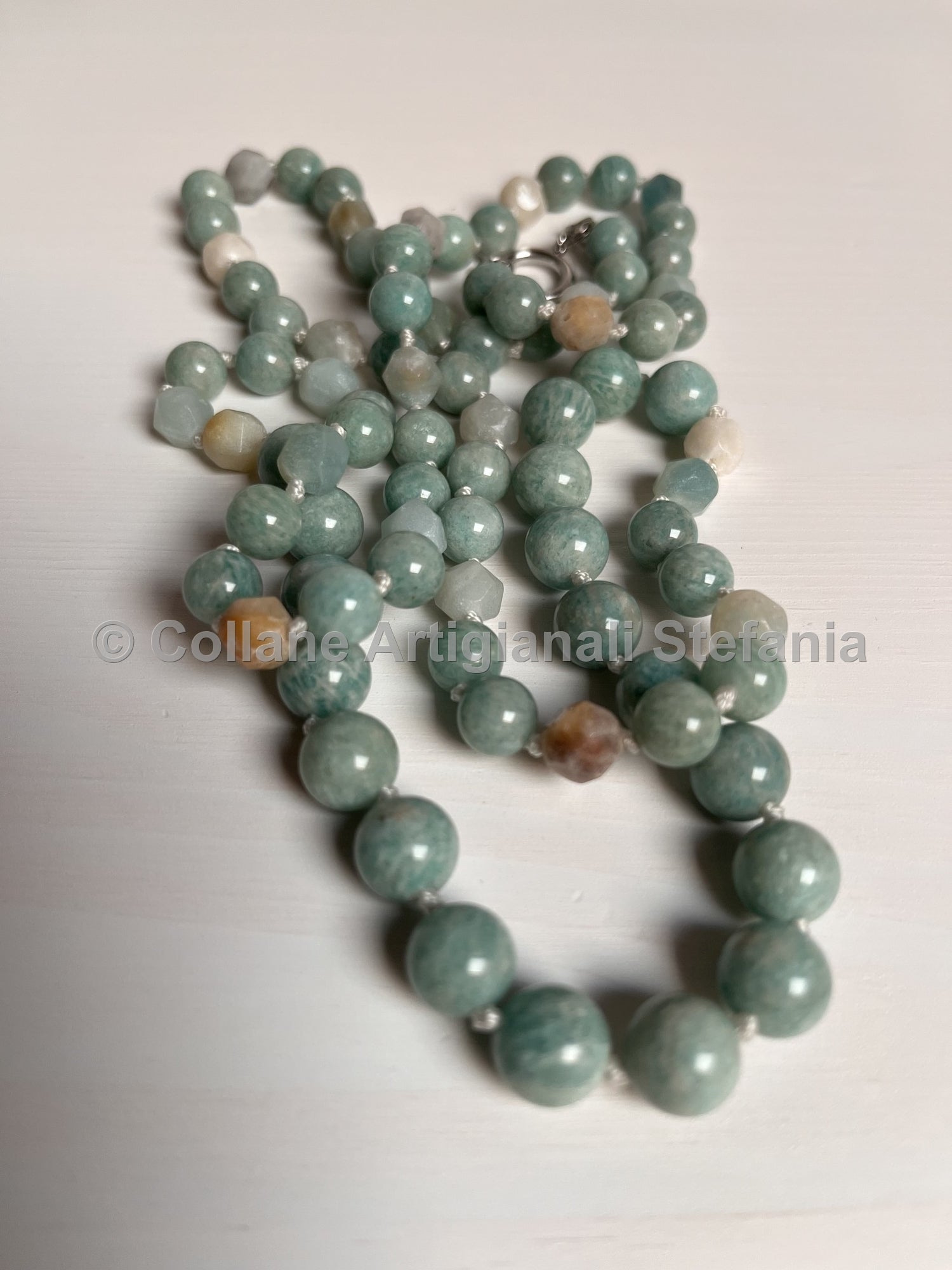 Collana con pietre dure di Amazzonite di qualità