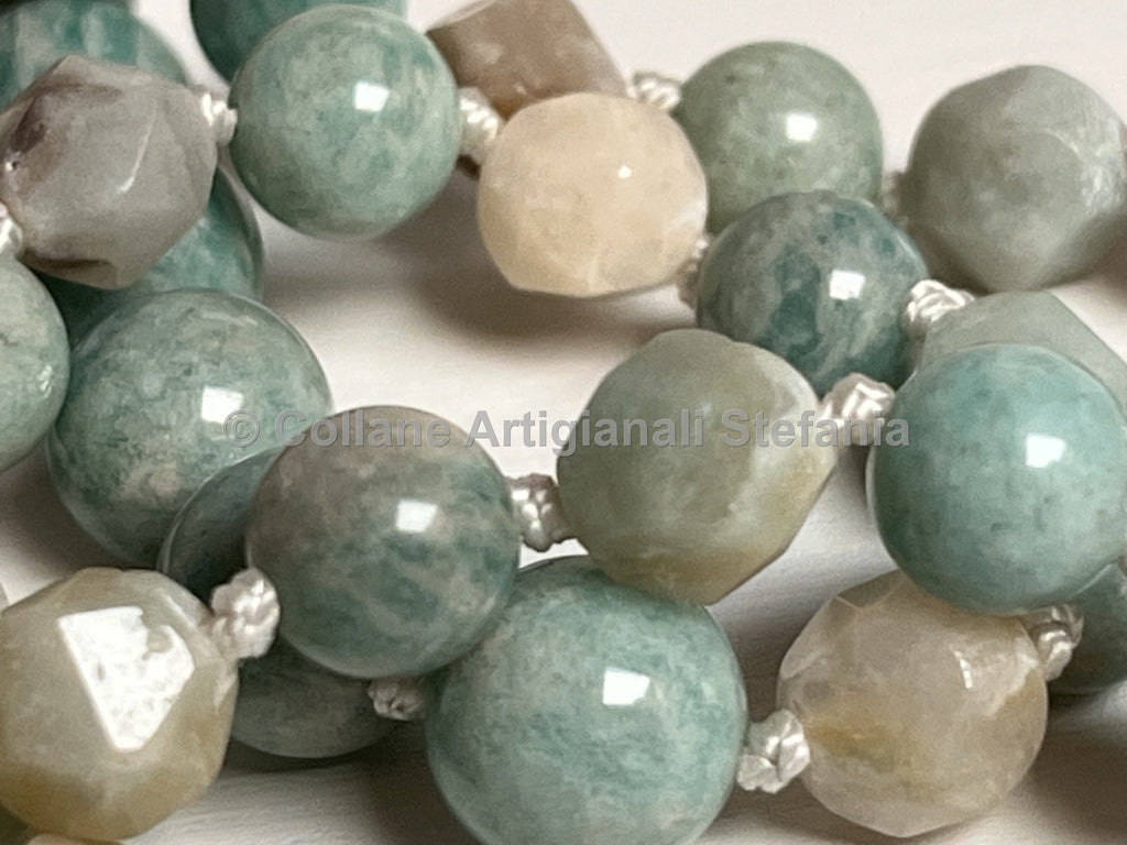 Collana con pietre dure di Amazzonite di qualità