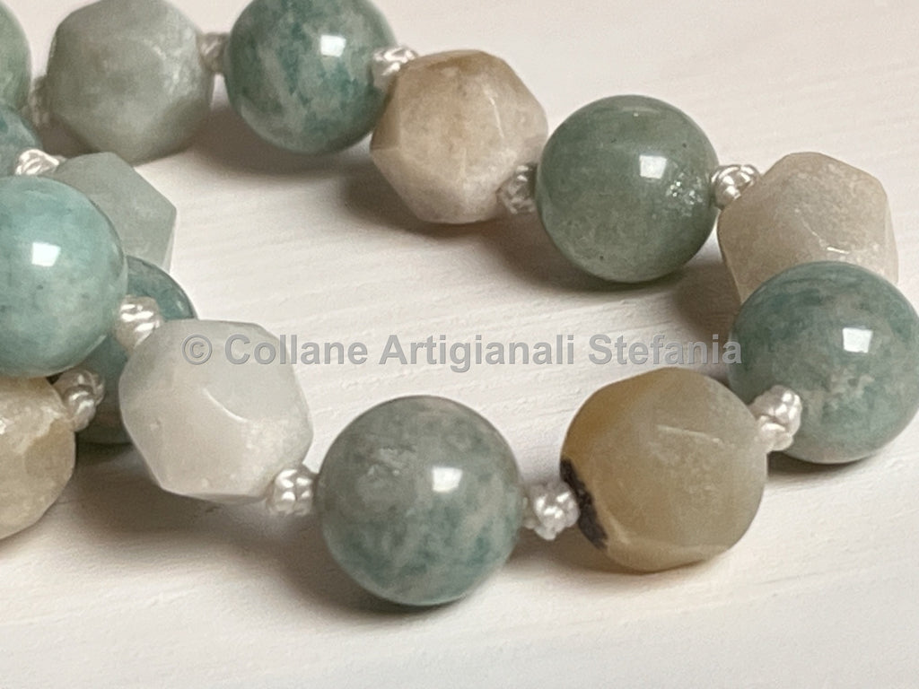 Collana con pietre dure di Amazzonite di qualità