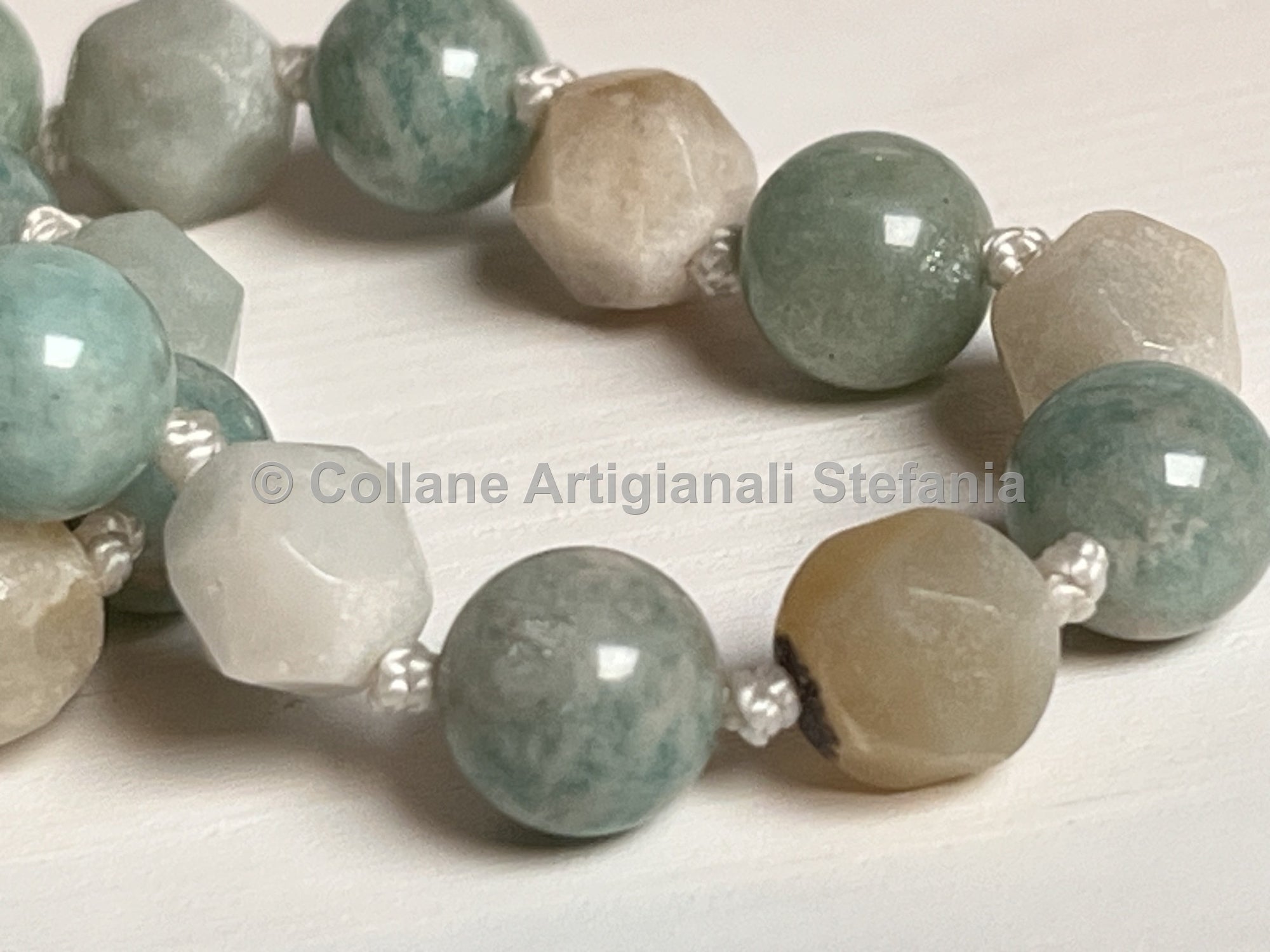 Collana con pietre dure di Amazzonite di qualità