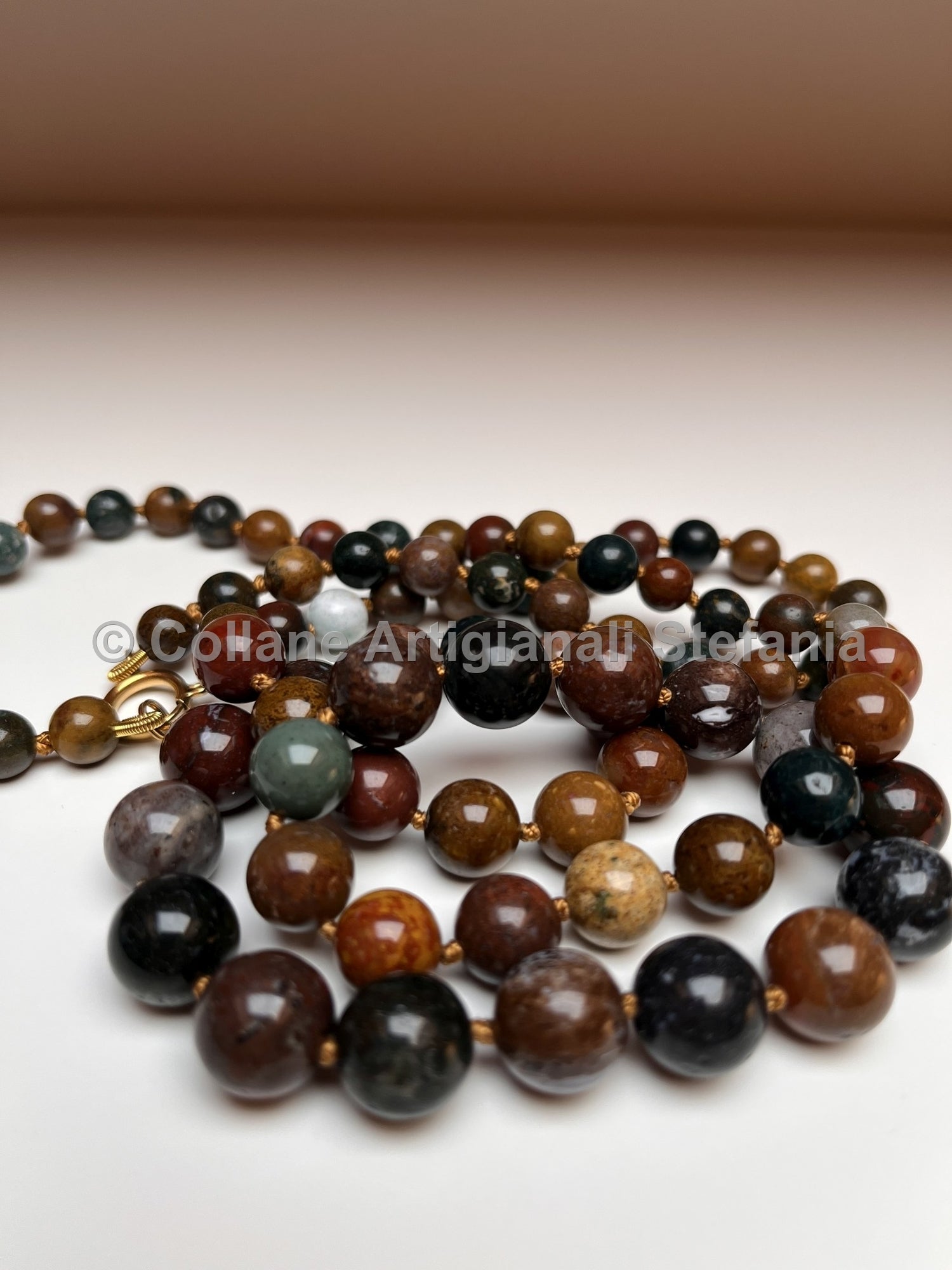 Collana con pietre dure di Agata Oceanica di qualità