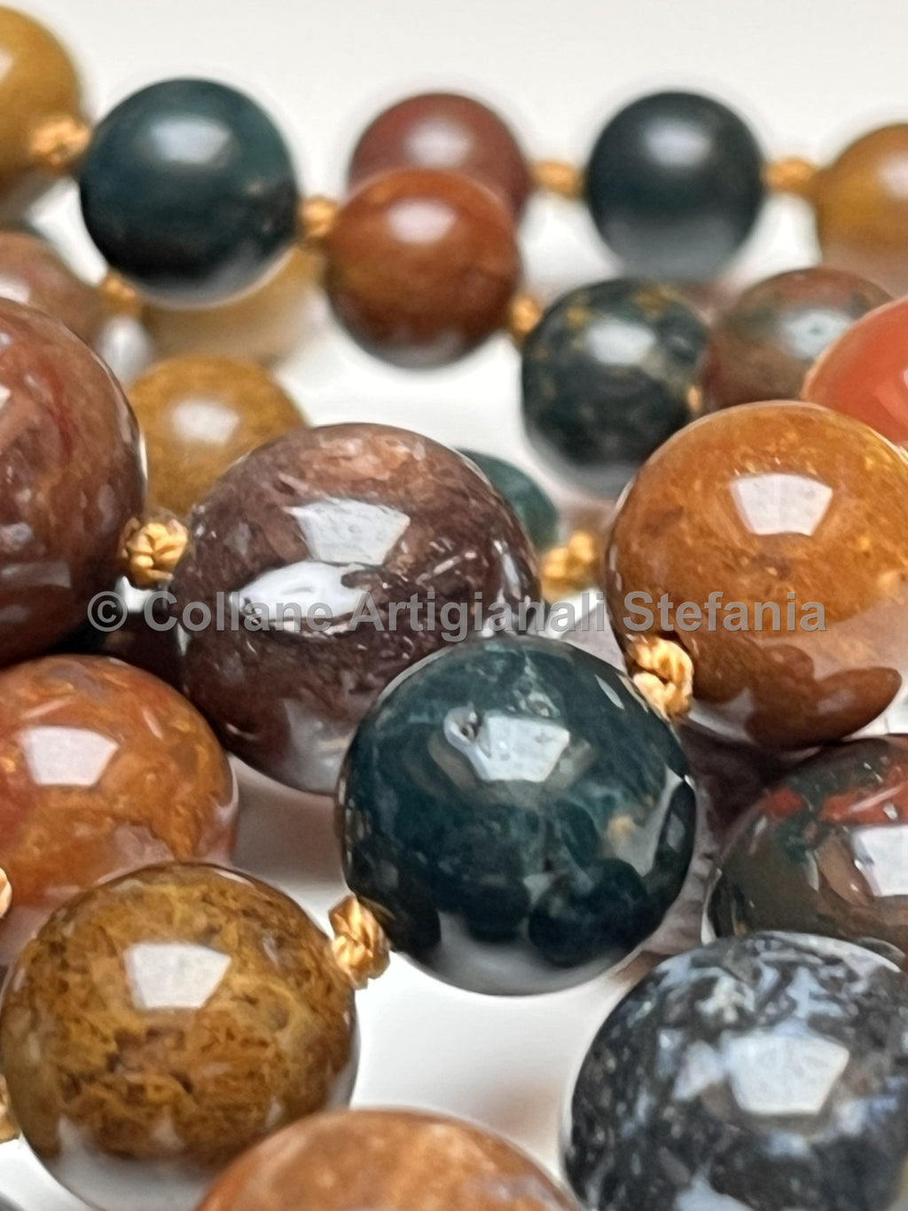 Collana con pietre dure di Agata Oceanica di qualità