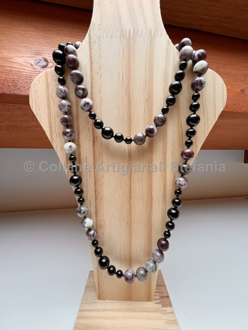 Collana con pietre dure di Tormalina Fiore di prugna