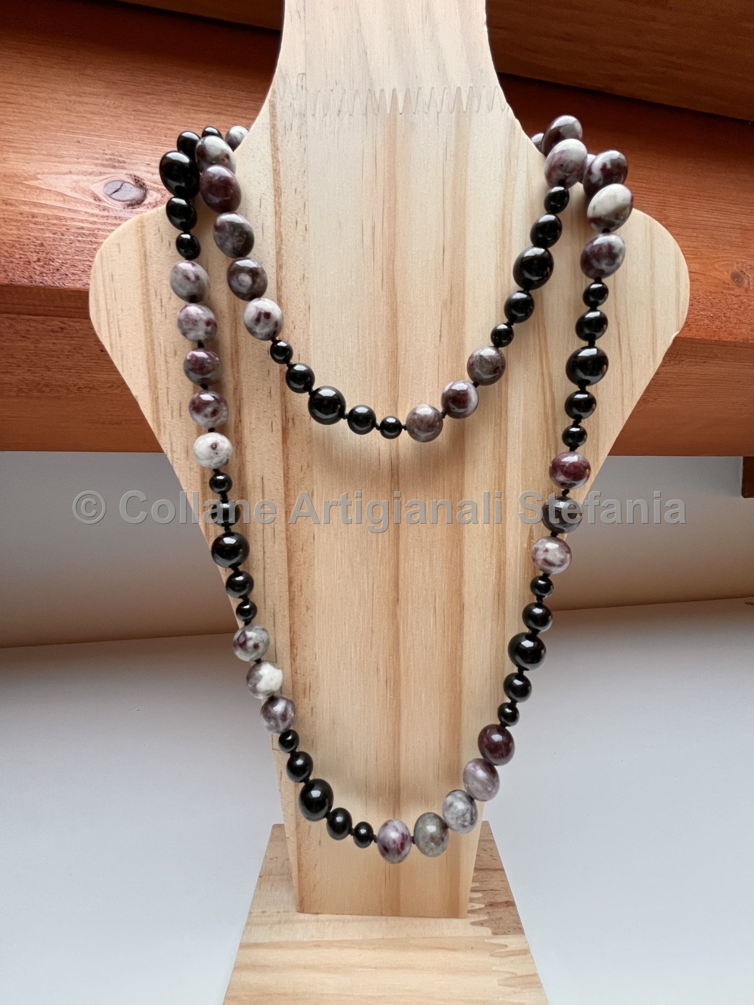 Collana con pietre dure di Tormalina Fiore di prugna