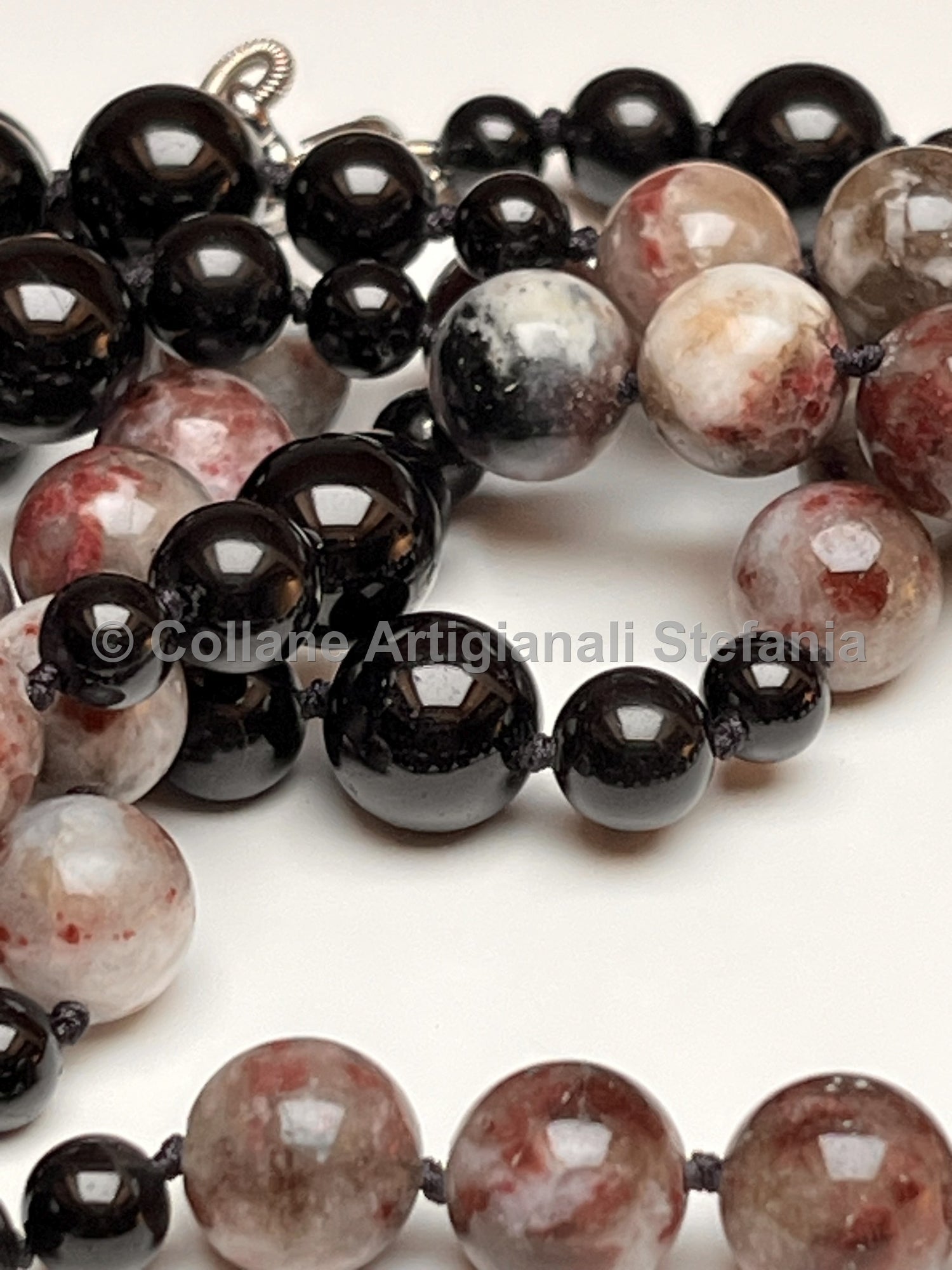 Collana con pietre dure di Tormalina Fiore di prugna