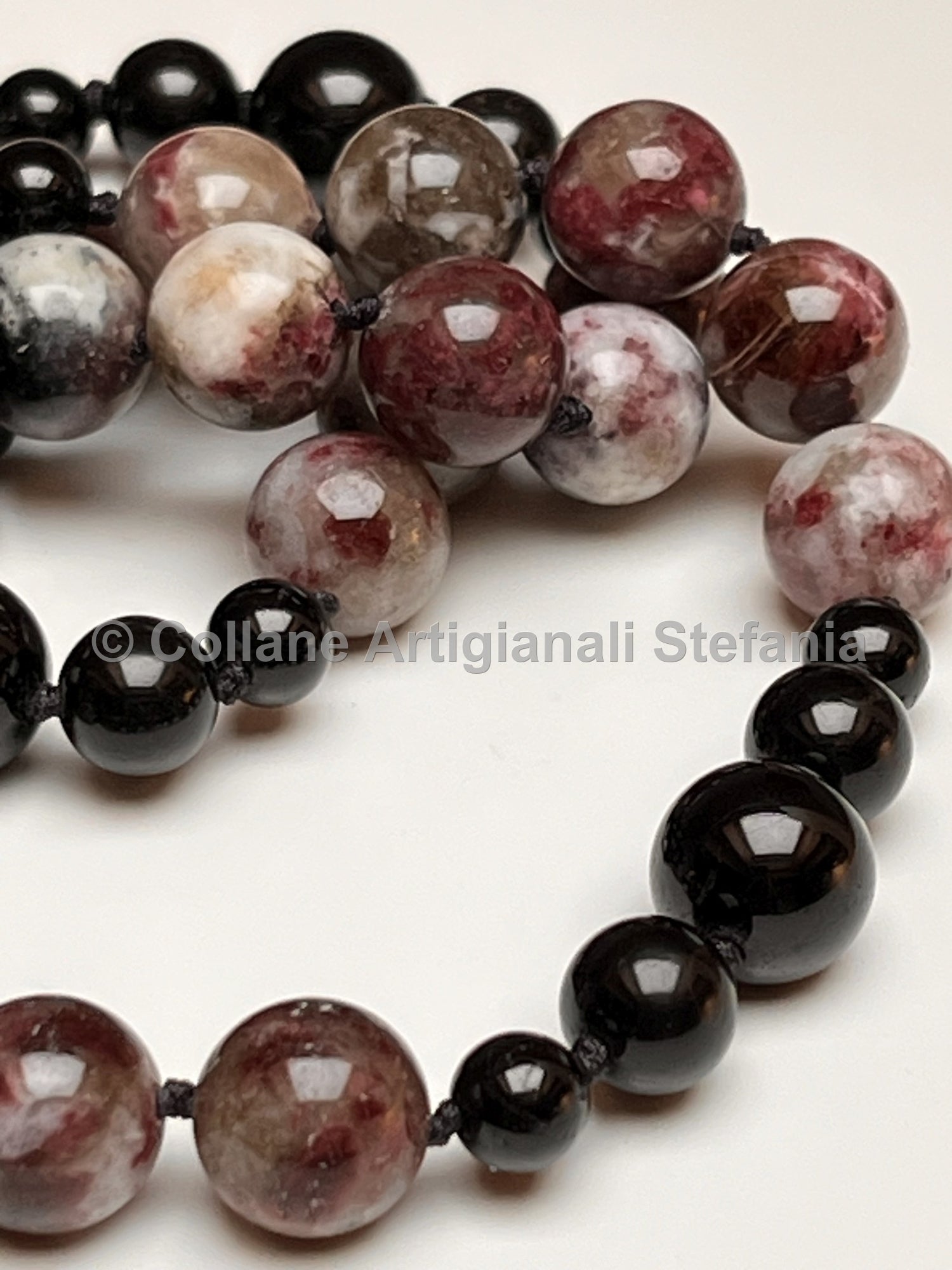 Collana con pietre dure di Tormalina Fiore di prugna