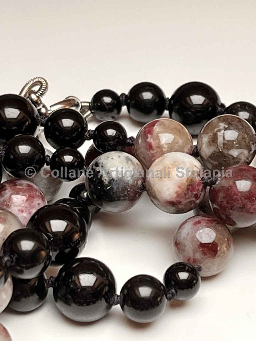 Collana con pietre dure di Tormalina Fiore di prugna