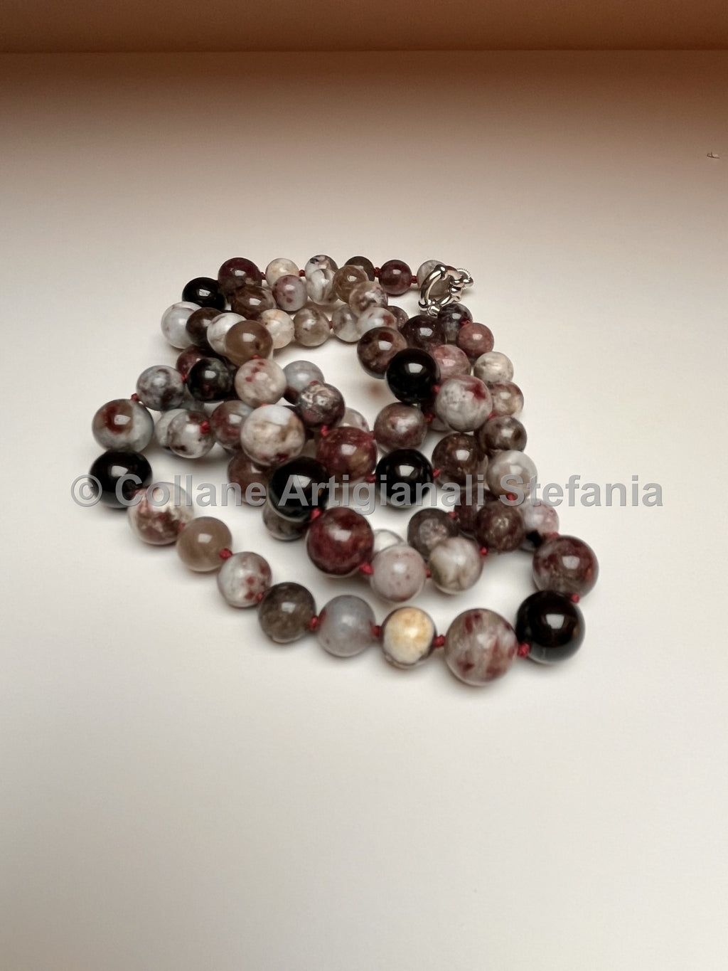 Collana con pietre dure di Tormalina Fiore di prugna