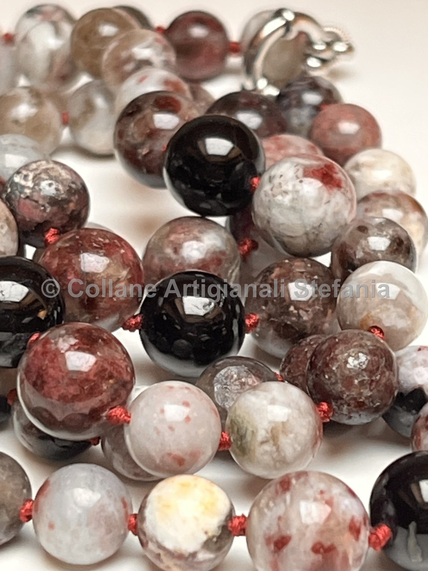 Collana con pietre dure di Tormalina Fiore di prugna